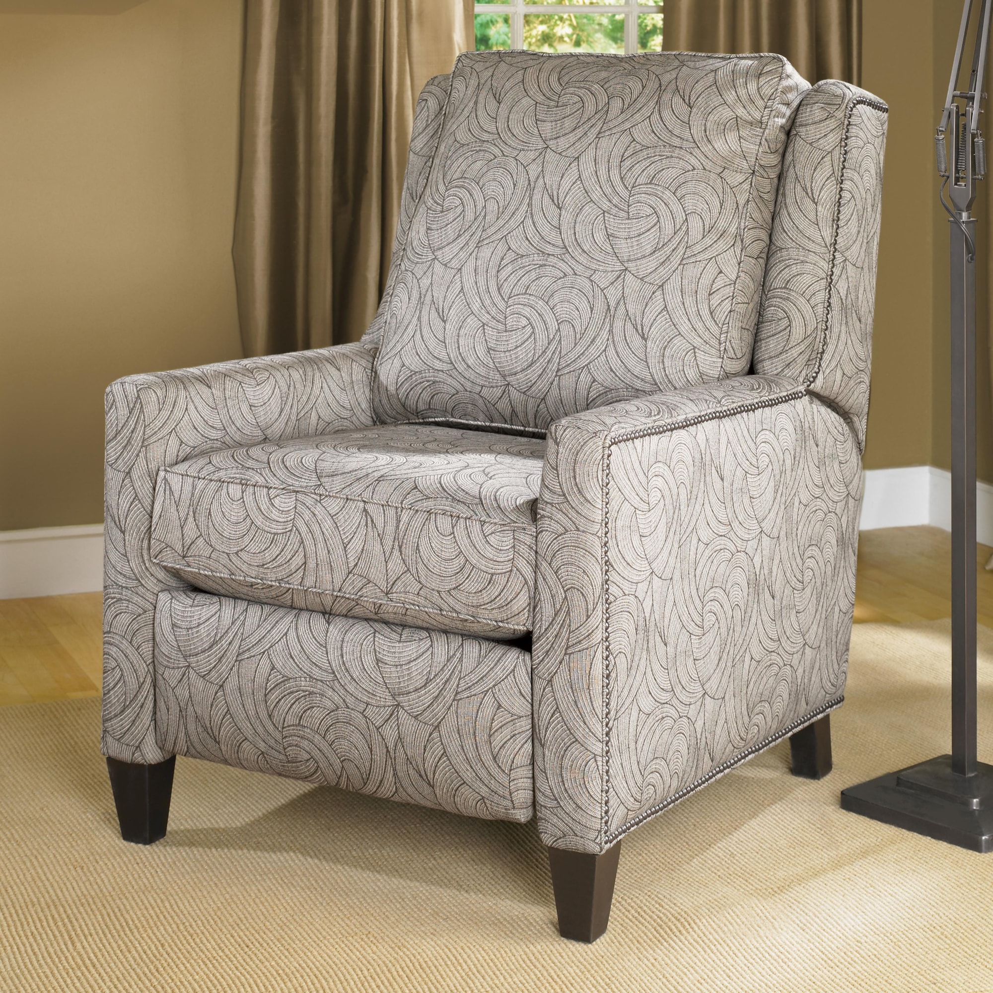 Smith Brothers Recliners 50133 Transitional Pressback Reclining Chair with Nailhead Trim